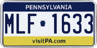 PA license plate MLF1633