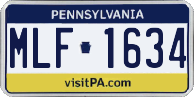 PA license plate MLF1634