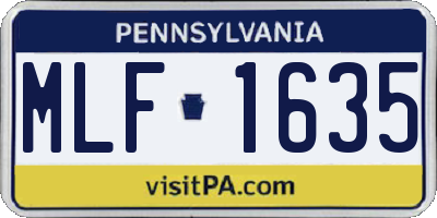 PA license plate MLF1635