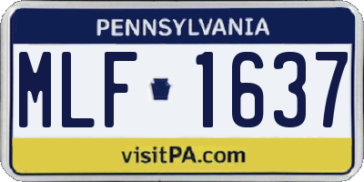 PA license plate MLF1637