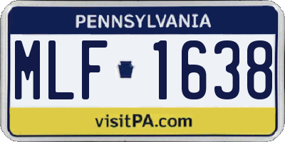 PA license plate MLF1638