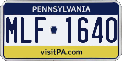 PA license plate MLF1640