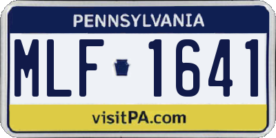 PA license plate MLF1641