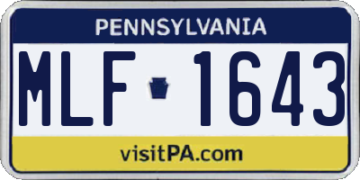 PA license plate MLF1643