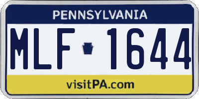 PA license plate MLF1644