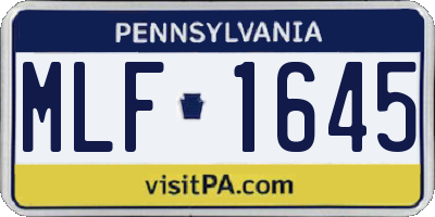 PA license plate MLF1645