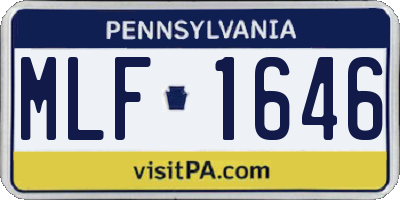 PA license plate MLF1646