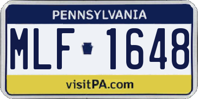PA license plate MLF1648