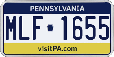 PA license plate MLF1655