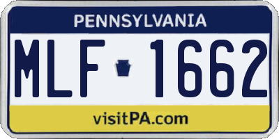 PA license plate MLF1662
