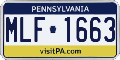 PA license plate MLF1663