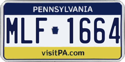 PA license plate MLF1664