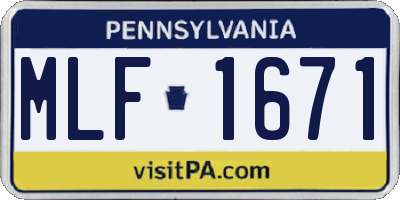 PA license plate MLF1671