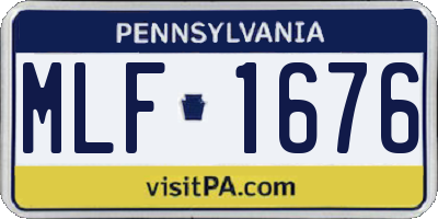 PA license plate MLF1676