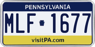 PA license plate MLF1677