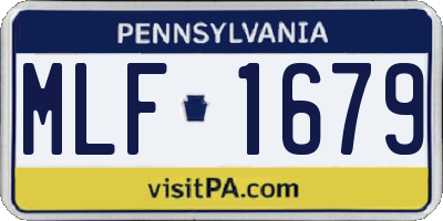 PA license plate MLF1679