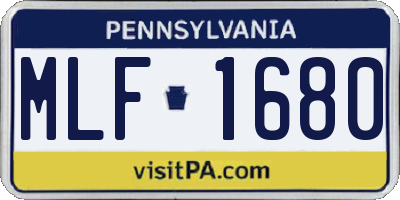 PA license plate MLF1680