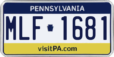 PA license plate MLF1681