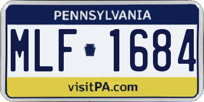 PA license plate MLF1684