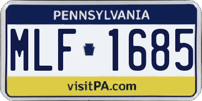 PA license plate MLF1685