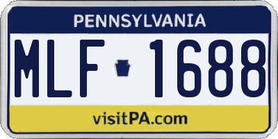 PA license plate MLF1688