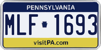 PA license plate MLF1693