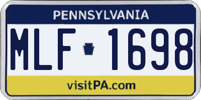 PA license plate MLF1698