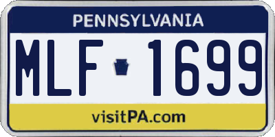 PA license plate MLF1699