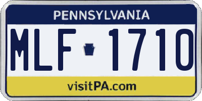 PA license plate MLF1710