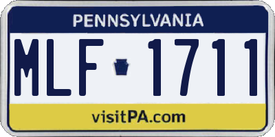 PA license plate MLF1711