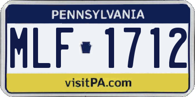 PA license plate MLF1712