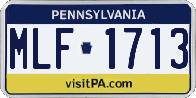 PA license plate MLF1713