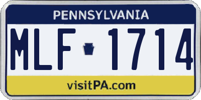 PA license plate MLF1714