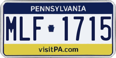 PA license plate MLF1715