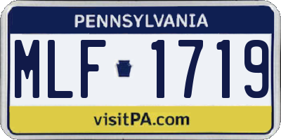 PA license plate MLF1719