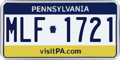 PA license plate MLF1721