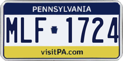 PA license plate MLF1724