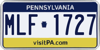 PA license plate MLF1727