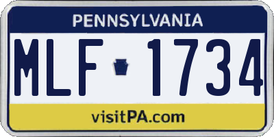 PA license plate MLF1734
