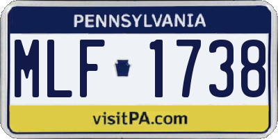 PA license plate MLF1738