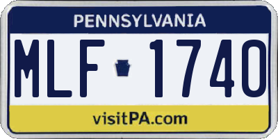 PA license plate MLF1740
