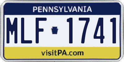 PA license plate MLF1741