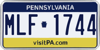 PA license plate MLF1744