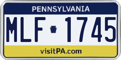 PA license plate MLF1745