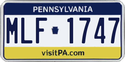 PA license plate MLF1747