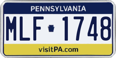 PA license plate MLF1748