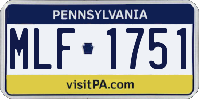 PA license plate MLF1751