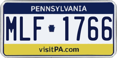 PA license plate MLF1766