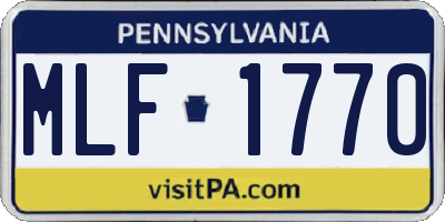 PA license plate MLF1770