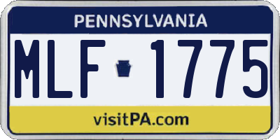 PA license plate MLF1775